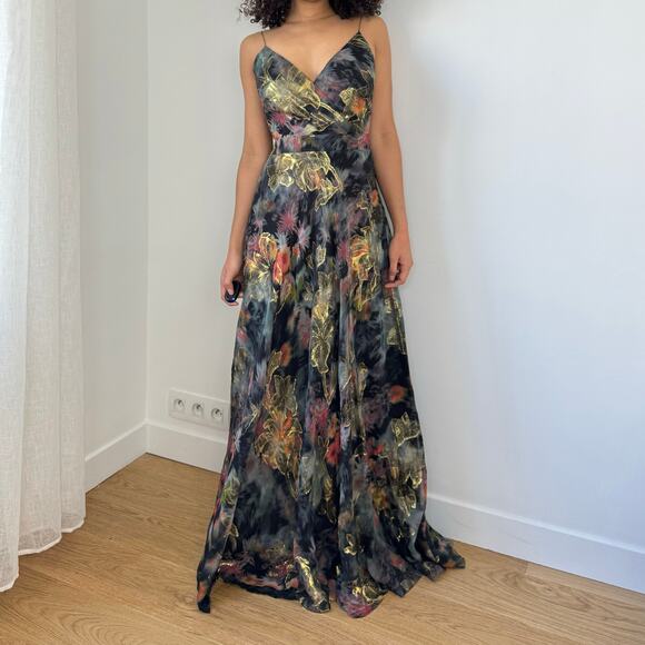 Vintage Nicole Miller 100% Silk Maxi Dress (S) - Picture 3 of 10